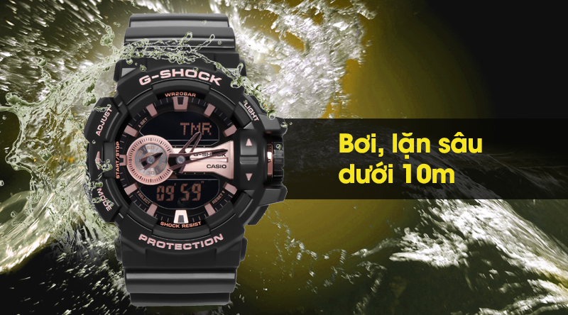 Đồng hồ Nam G-shock GA-400GB-1A4DR có hệ số chống nước 20 ATM Đồng hồ Nam G-shock GA-400GB-1A4DR có hệ số chống nước 20 ATM