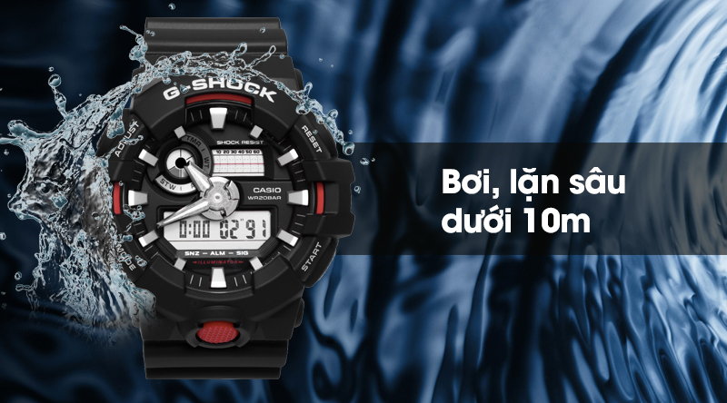 Đồng hồ Nam G-shock GA-700-1ADR chống nước 20 ATM Đồng hồ Nam G-shock GA-700-1ADR chống nước 20 ATM
