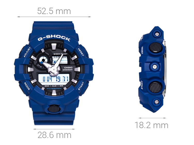 Đồng hồ G-SHOCK 52.5 mm Nam GA-700-2ADR Màu Xanh Dương