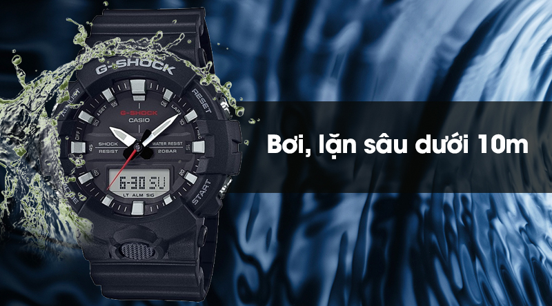 Đồng hồ nam G-shock GA-800-1ADR có hệ số chống nước 20 ATM Đồng hồ nam G-shock GA-800-1ADR có hệ số chống nước 20 ATM