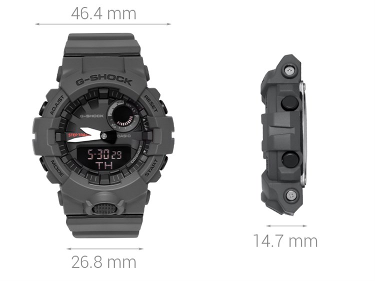 Đồng hồ G-SHOCK 46.4 mm Nam GBA-800-8ADR Màu Xám