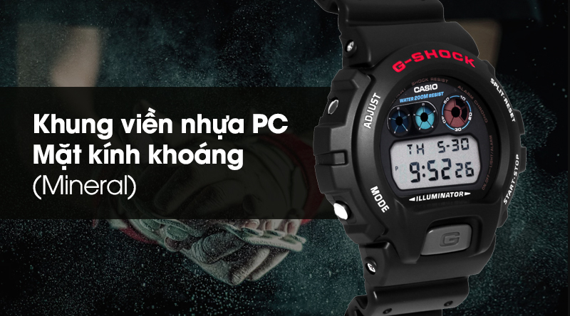 Đồng hồ Nam G-shock DW-6900-1VSDR có cấu trúc vỏ đặc biệt Đồng hồ Nam G-shock DW-6900-1VSDR có cấu trúc vỏ đặc biệt