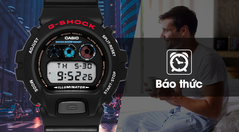 Đồng hồ Nam G-shock DW-6900-1VSDR có báo thức tiện lợi Đồng hồ Nam G-shock DW-6900-1VSDR có báo thức tiện lợi
