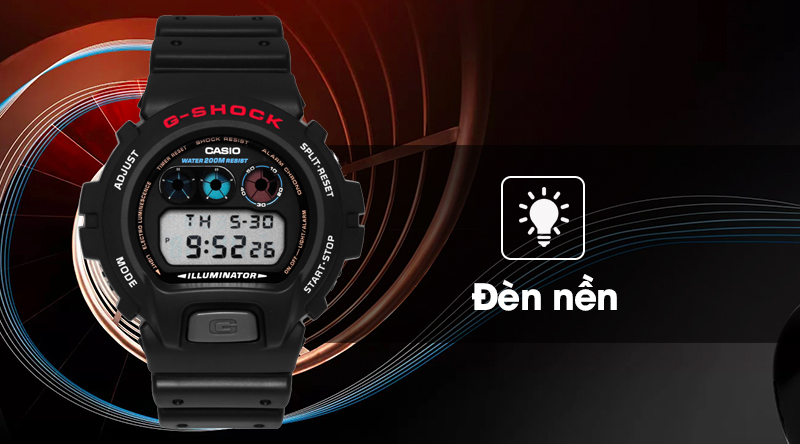 Đồng hồ Nam G-shock DW-6900-1VSDR có đèn led cực sáng Đồng hồ Nam G-shock DW-6900-1VSDR có đèn led cực sáng