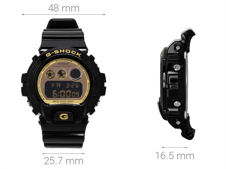 Đồng hồ G-SHOCK 48 mm Nam DW-6900CB-1DS Màu Đen