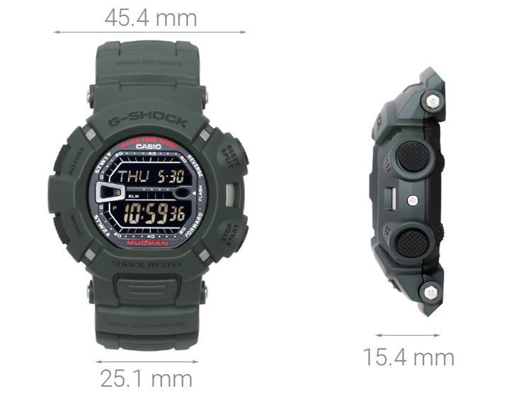 Đồng hồ G-SHOCK 45.4 mm Nam G-9000-3VSDR Màu Xanh bộ đội
