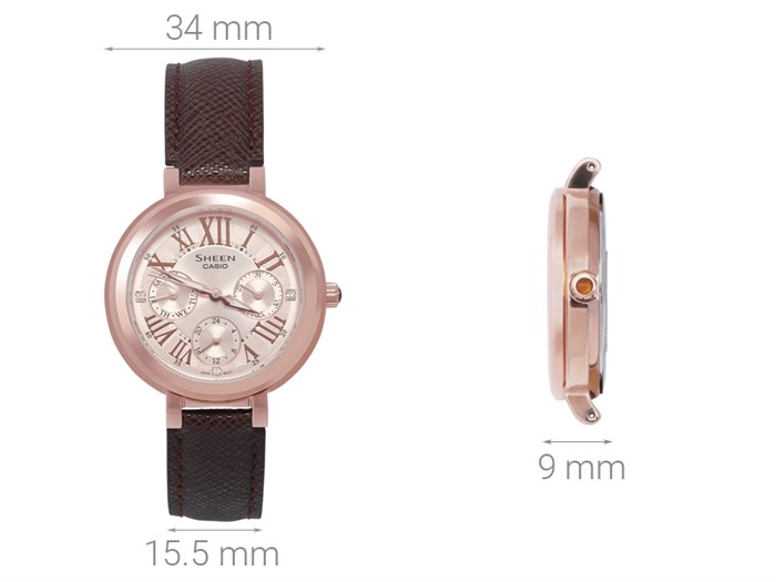 Đồng hồ Nữ Sheen Casio SHE-3034GL-7A2UDF Màu Nâu