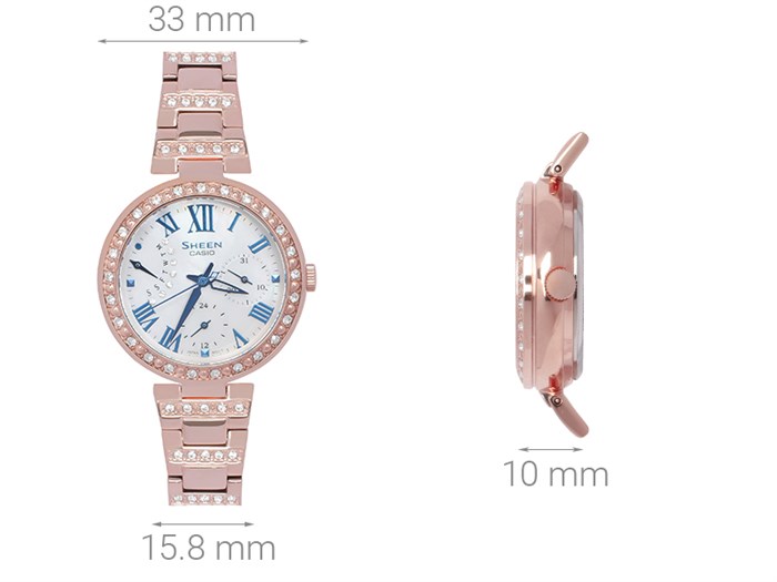 Đồng hồ Nữ Sheen Casio SHE-3043BPG-7AUDR Màu Vàng Hồng