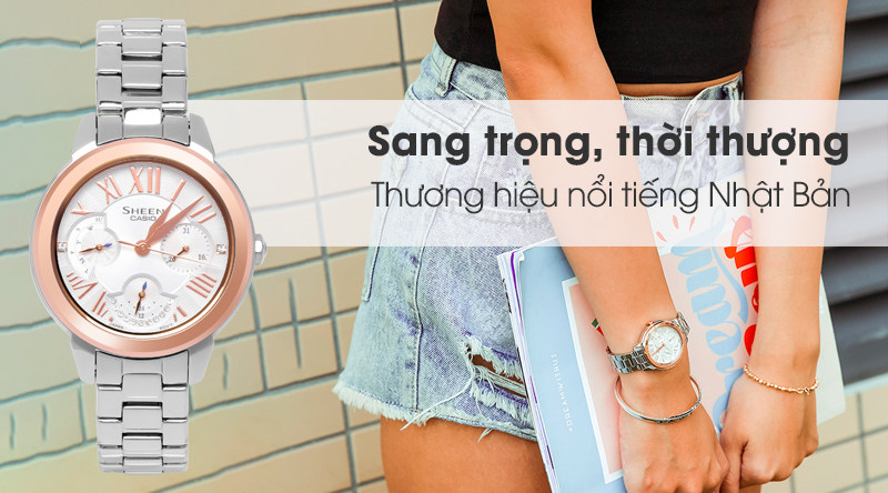 Đồng hồ Nữ Sheen Casio SHE-3059SG-7AUDR thiết kế thời trang Đồng hồ Nữ Sheen Casio SHE-3059SG-7AUDR thiết kế thời trang