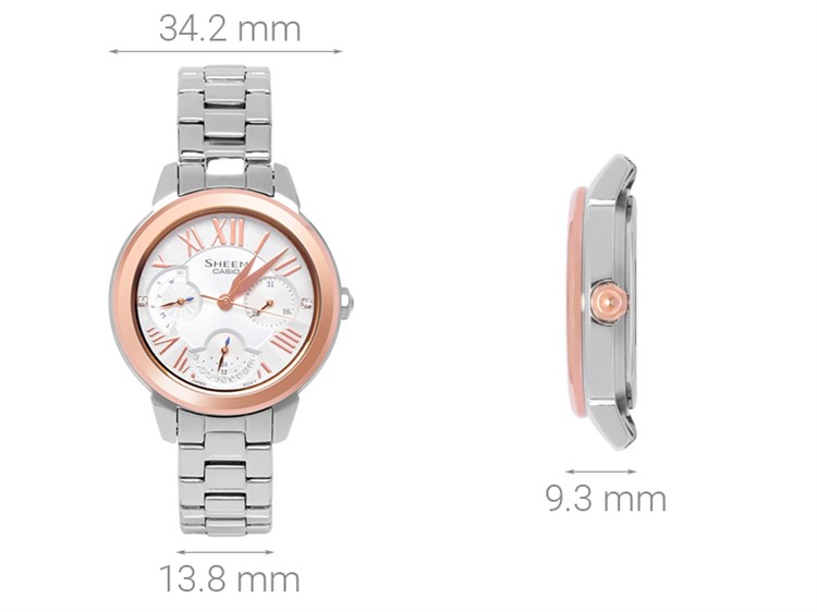 Đồng hồ SHEEN CASIO 34.2 mm Nữ SHE-3059SG-7AUDR Màu Bạc