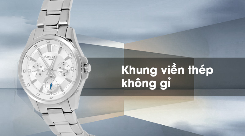 Đồng hồ Nữ Sheen Casio SHE-3060D-7AUDR có khung chắc chắn