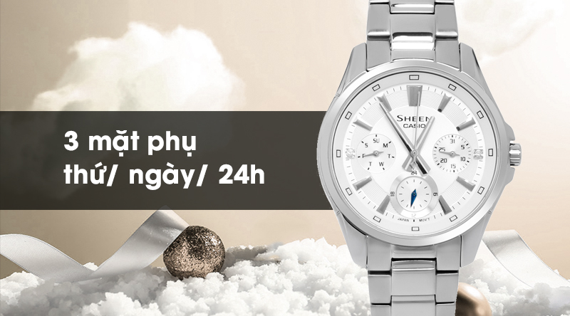 Đồng hồ Nữ Sheen Casio SHE-3060D-7AUDR hỗ trợ nhiều tiện ích