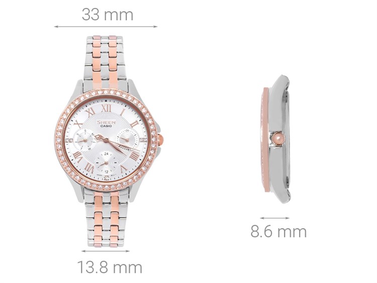 Đồng hồ SHEEN CASIO 33 mm Nữ SHE-3062SPG-7AUDF Màu Vàng Hồng