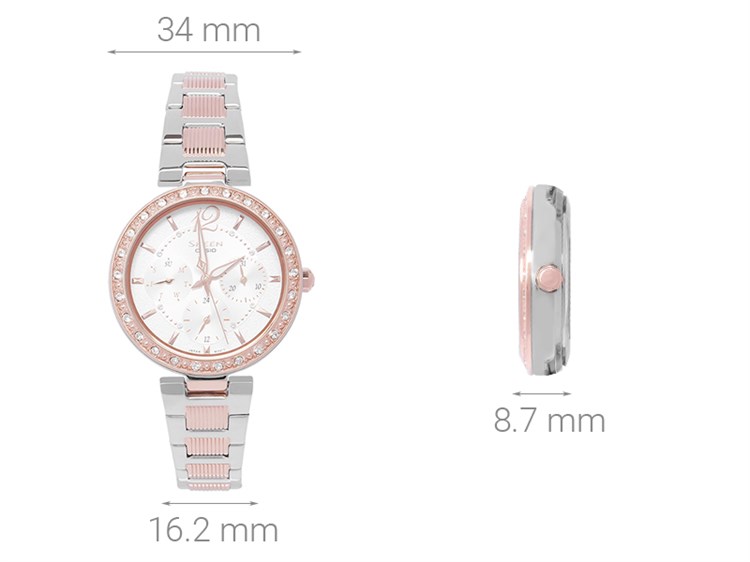 Đồng hồ SHEEN CASIO 34 mm Nữ SHE-3065SPG-7AUDF Màu Bạc