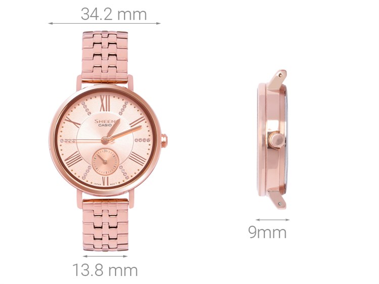 Đồng hồ SHEEN CASIO 34.2 mm Nữ SHE-3066PG-4AUDF Màu Vàng Hồng