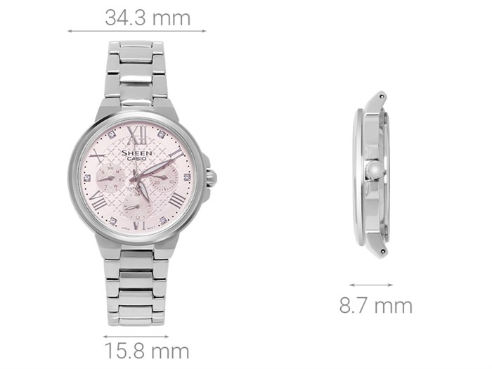 Đồng hồ Nữ Sheen Casio SHE-3511D-4AUDR Màu Bạc