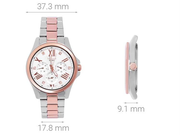 Đồng hồ SHEEN CASIO 37.3 mm Nữ SHE-3806SPG-7AUDR Màu Vàng Hồng