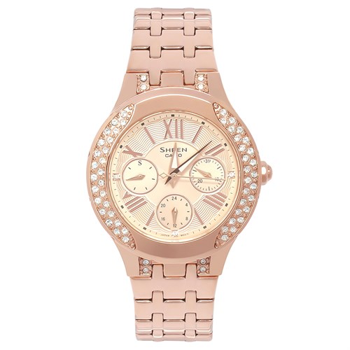 Đồng hồ SHEEN CASIO 34 mm Nữ SHE-3809PG-9AUDR Màu Vàng Hồng