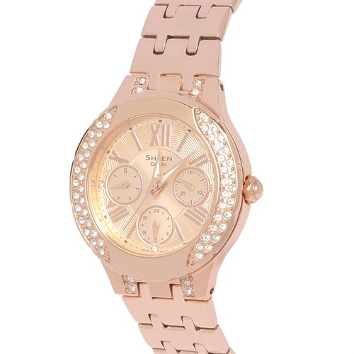 Đồng hồ SHEEN CASIO 34 mm Nữ SHE-3809PG-9AUDR Màu Vàng Hồng