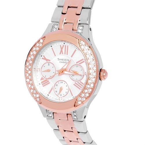 Đồng hồ SHEEN CASIO 34 mm Nữ SHE-3809SG-7AUDR Màu Vàng Hồng