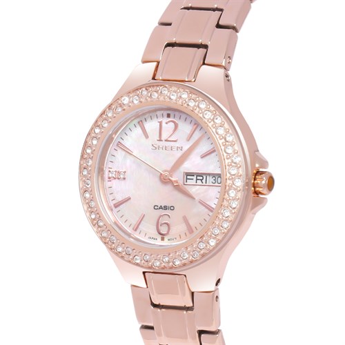 Đồng hồ SHEEN CASIO 32 mm Nữ SHE-4800PG-9AUDR Màu Vàng Hồng