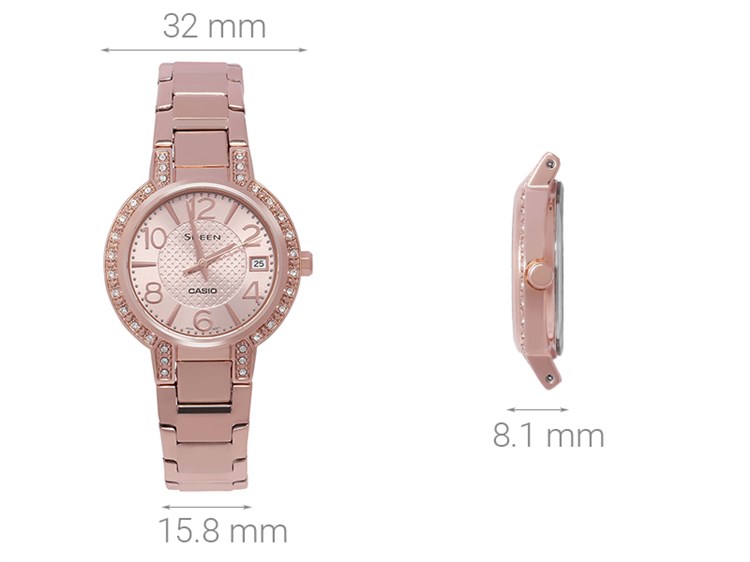 Đồng hồ SHEEN CASIO 32 mm Nữ SHE-4804PG-9AUDR Màu Vàng Hồng