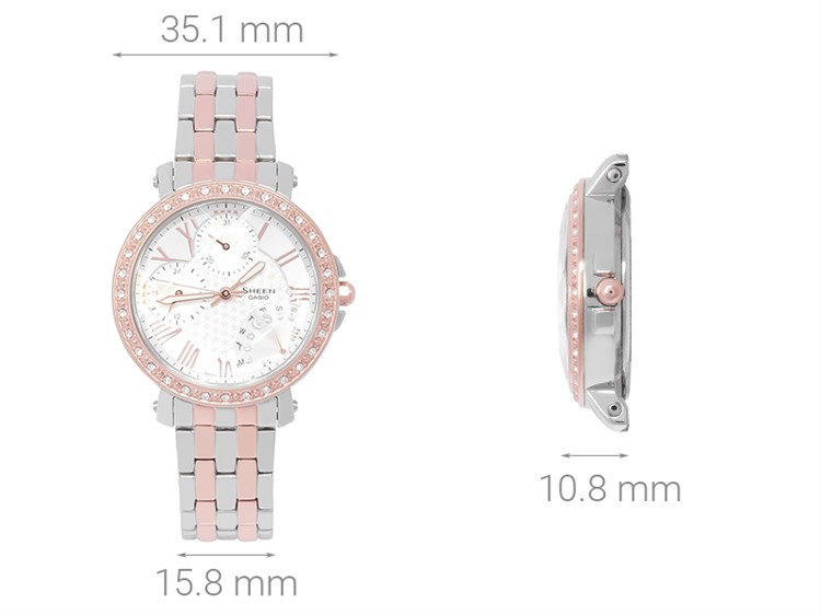 Đồng hồ SHEEN CASIO 35.1 mm Nữ SHN-3011SG-7ADR Màu Vàng Hồng