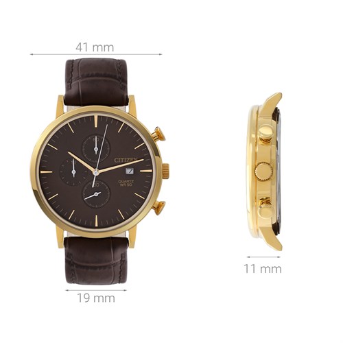 Đồng hồ CITIZEN 41 mm Nam AN3612-09X Màu Nâu