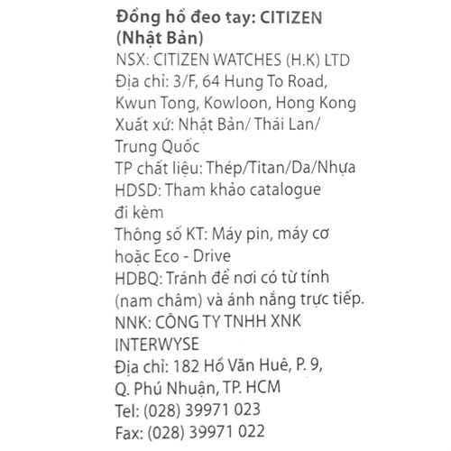 Đồng hồ CITIZEN 28.5 mm Nữ EM0530-81D Màu Bạc