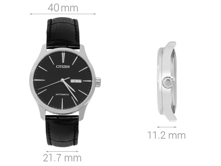 Đồng hồ CITIZEN Mechanical 40 mm Nam NH8350-08E Màu Đen