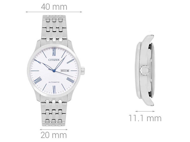 Đồng hồ CITIZEN Mechanical 40 mm Nam NH8350-59B Màu Bạc