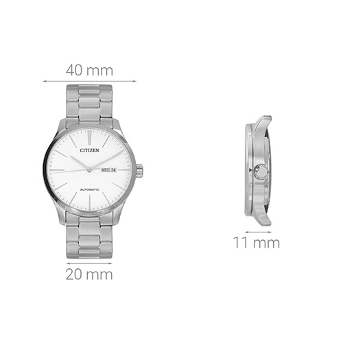 Đồng hồ CITIZEN Mechanical 40 mm Nam NH8350-83A Màu Bạc