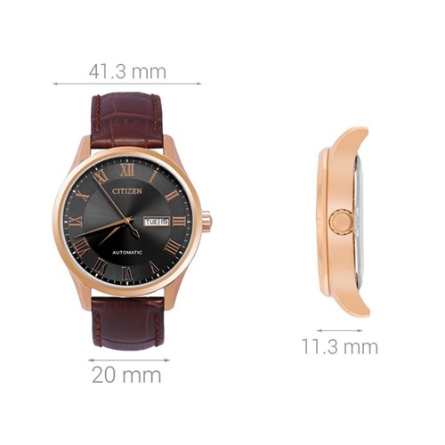 Đồng hồ CITIZEN Mechanical 41.3 mm Nam NH8363-14H Màu Nâu