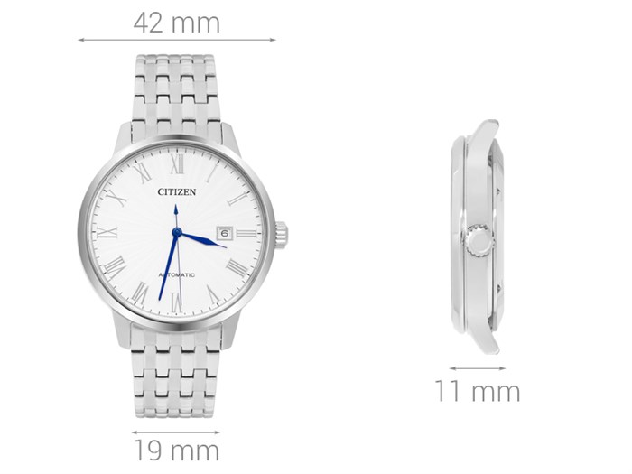 Đồng hồ CITIZEN Mechanical 42 mm Nam NJ0080-50A Màu Bạc
