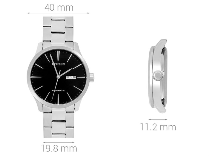 Đồng hồ CITIZEN Mechanical 40 mm Nam NH8350-83E Màu Bạc