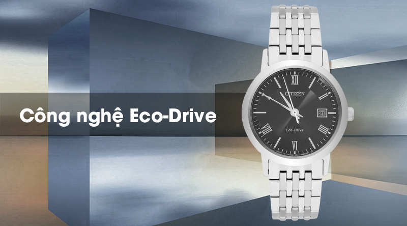 Đồng hồ Eco-Drive Nữ dây kim loại CITIZEN EW1580-50E Đen công nghệ Eco-Drive Đồng hồ Eco-Drive Nữ dây kim loại CITIZEN EW1580-50E Đen công nghệ Eco-Drive