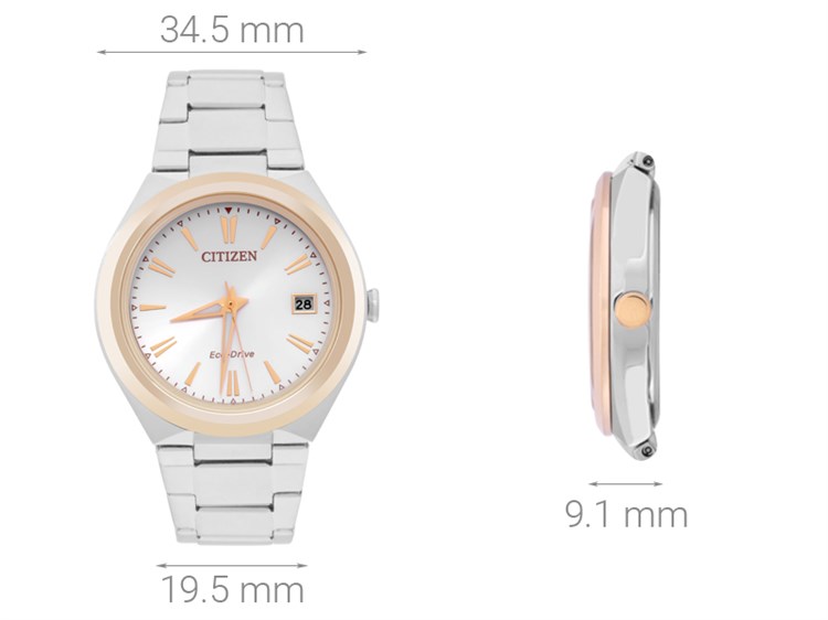 Đồng hồ CITIZEN 34.5 mm Nữ FE6024-55B Màu Bạc