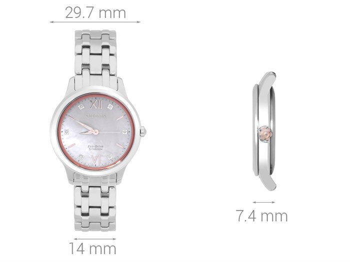 Đồng hồ Nữ Citizen EM0726-89Y - Eco-Drive Màu Trắng