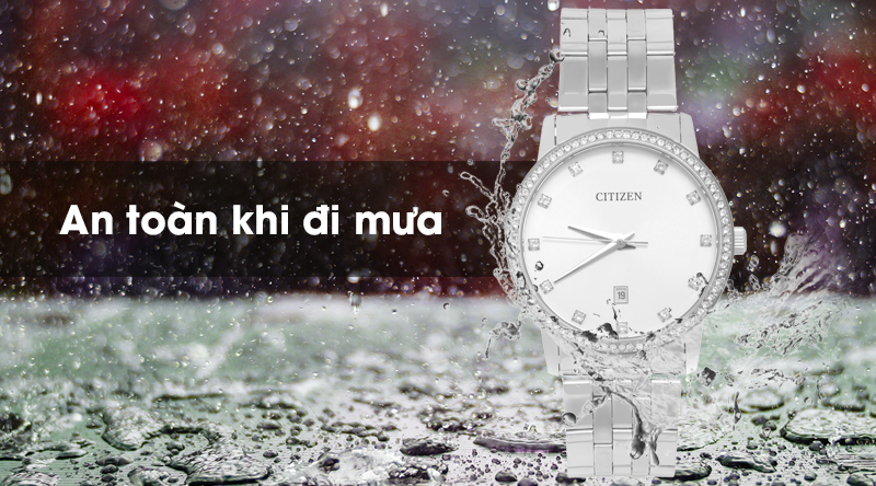 Đồng hồ nam Citizen BI5030-51A an toàn khi đi mưa