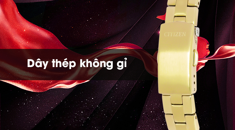 Đồng hồ nữ Citizen EU6073-53A có dây đeo bền đẹp, chống ăn mòn Đồng hồ nữ Citizen EU6073-53A có dây đeo bền đẹp, chống ăn mòn