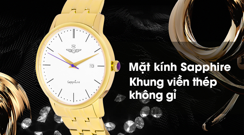 Đồng hồ nam SR Watch SG1075.1402TE có khung viền chắc chắn, mặt kính có độ cứng cao Đồng hồ nam SR Watch SG1075.1402TE có khung viền chắc chắn, mặt kính có độ cứng cao