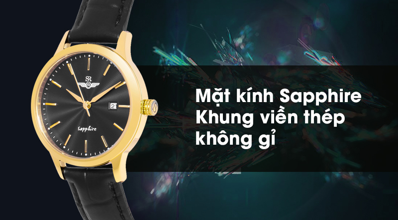 Đồng hồ nữ SR Watch SL1056.4601TE có mặt kính Sapphire, khung viền thép không gỉ