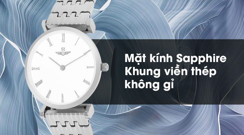 Đồng hồ nữ SR Watch SL8702.1102 được trang bị mặt kính chắc chắn, khung viền chống ăn mòn Đồng hồ nữ SR Watch SL8702.1102 được trang bị mặt kính chắc chắn, khung viền chống ăn mòn