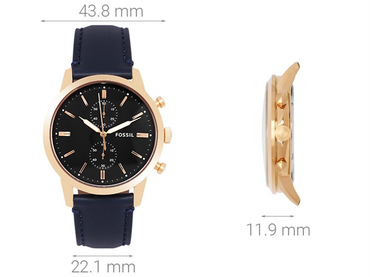 Đồng hồ FOSSIL Carlie 43.8 mm Nam FS5436 Màu Xanh Dương