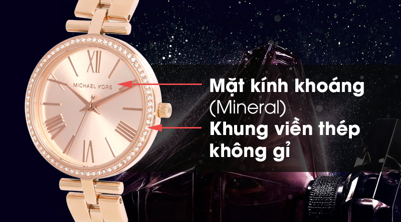 Đồng hồ nữ Michael Kors MK3904 có mặt kính chịu lực tốt, khung viền chống oxi hóa Đồng hồ nữ Michael Kors MK3904 có mặt kính chịu lực tốt, khung viền chống oxi hóa