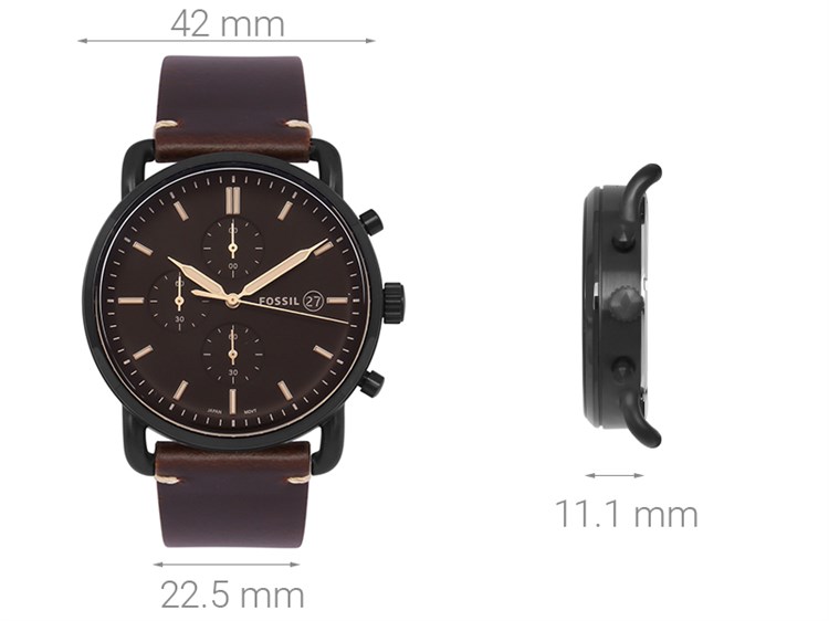 Đồng hồ FOSSIL Carlie 42 mm Nam FS5403 Màu Nâu