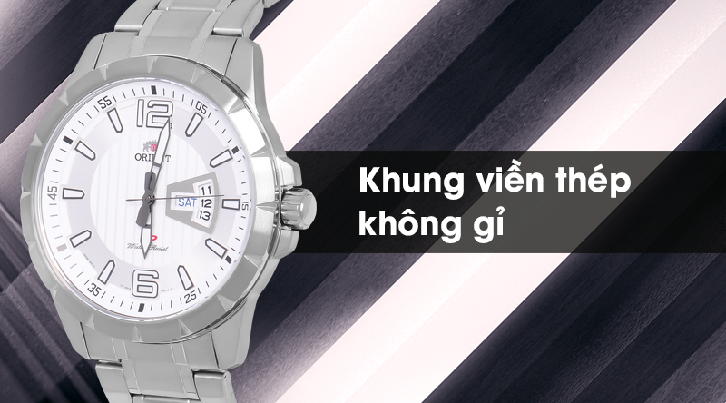 Đồng hồ Nam Orient FUG1X005W9 có khung viền thép không gỉ Đồng hồ Nam Orient FUG1X005W9 có khung viền thép không gỉ