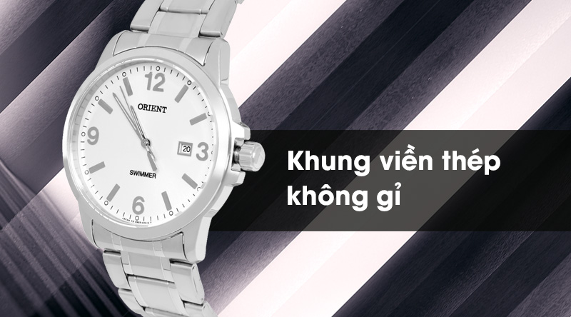 Đồng hồ Nam Orient SUNE5005W0 có khung viền thép không gỉ Đồng hồ Nam Orient SUNE5005W0 có khung viền thép không gỉ