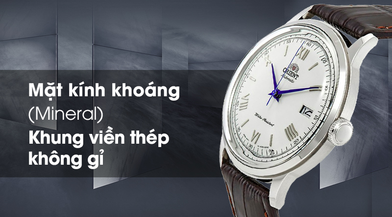 Đồng hồ nam Orient FAC00009W0 - Cơ tự động có mặt kính cứng cáp, khung viền chắc chắn Đồng hồ nam Orient FAC00009W0 - Cơ tự động có mặt kính cứng cáp, khung viền chắc chắn