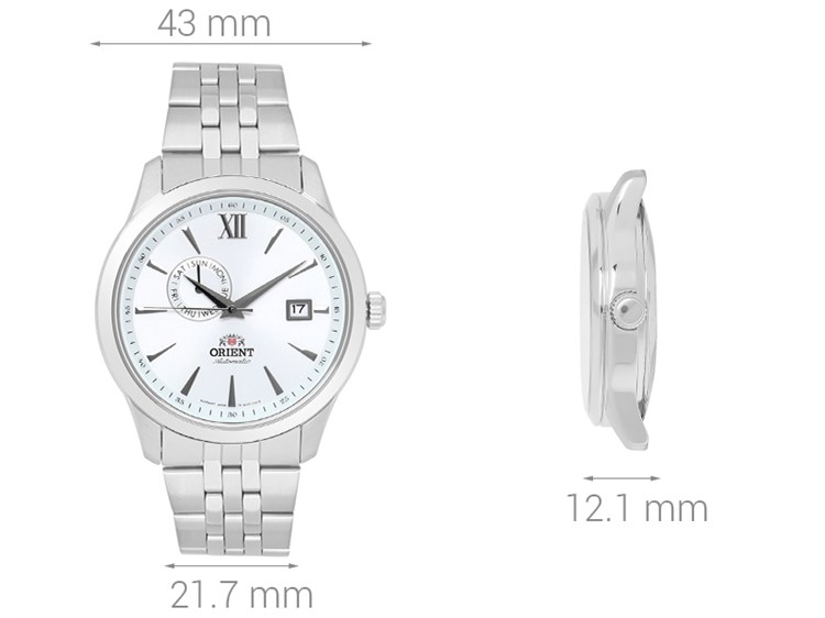Đồng hồ ORIENT 43 mm Nam FAL00003W0 Màu Bạc